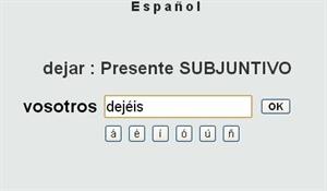 Español: generador de ejercicios de verbos y vocabulario