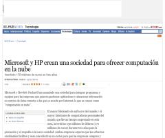 Microsoft y HP crean una sociedad para ofrecer computación en la nube · ELPAÍS.com