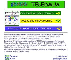 Teledmus: canciones populares de Europa y  vocabulario musical sonoro