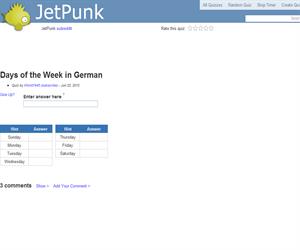 Days of the Week in German