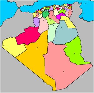 Mapa interactivo de Argelia: provincias y capitales (luventicus.org)