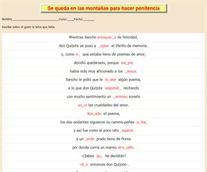 31ª Ficha de ortografía de Don Quijote de la Mancha