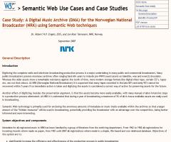 Case Study: A Digital Music Archive (DMA) for the Norwegian National Broadcaster (NRK) using Semantic Web techniques