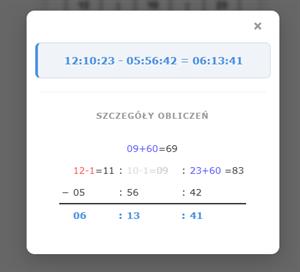 Kalkulator Godzin