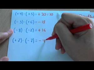 Multiplicar y dividir números enteros positivos y negativos (regla de signos)