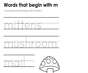 Activity sheet - Standard Font - letter M (Educarchile)