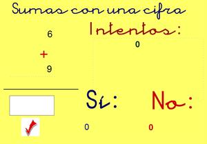 Sumas con una cifra. Matemáticas para Primaria (ficus.pntic.mec.es)
