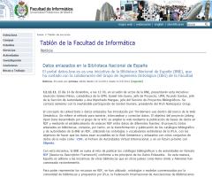Datos enlazados. Link Open Data. Biblioteca Nacional España con Universidad Politécnica Madrid.