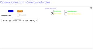 Operaciones con números naturales (Geogebra)