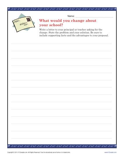 Write A School Letter for Change – Writing Prompt
