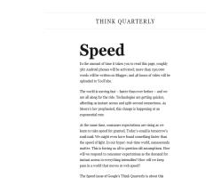 Think Quarterly, de Google. Cuarto número: Velocidad