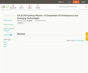 CK-12 21st Century Physics - A Compilation of Contemporary and Emerging Technologie?