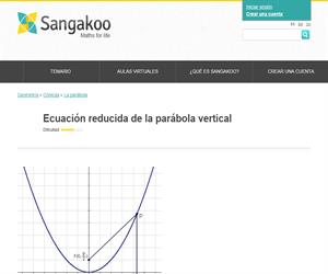 Ecuación reducida de la parábola vertical