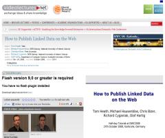 Tutorial: How to Publish Linked Data on the Web. Como publicar datos enlazados en la Web. Videolectures.net.