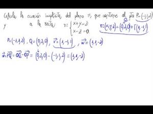 Ecuación del plano dado un punto y una recta contenida en él