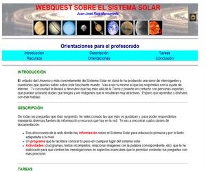 Webquest sobre el sistema solar