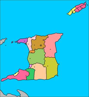 Mapa interactivo de Trinidad y Tobago: división política y capitales (luventicus.org)
