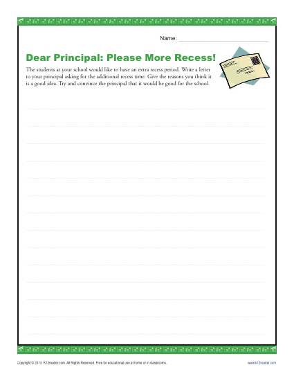 Dear Principal: Please More Recess!