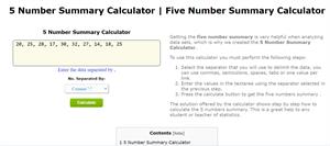 5 Number Summary Calculator
