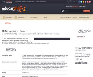 Habla América. Perú 1 (Educarchile)
