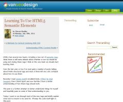 Learning To Use HTML5 Semantic Elements
