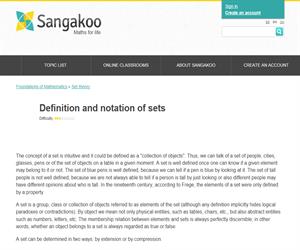 Definition and notation of sets
