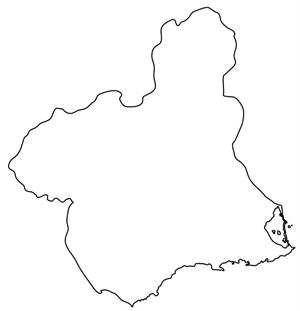 Mapa político mudo de la Región de Murcia (Anaya)
