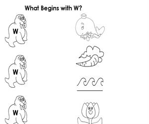 Activity Sheet - Draw a line to W (Educarchile)