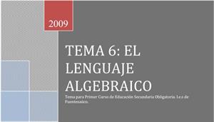 El lenguaje algebraico 1º ESO