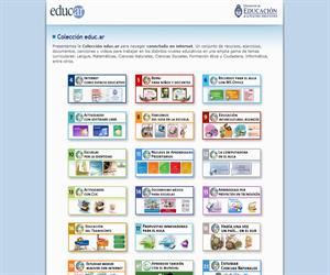 Colección educ.ar,  para utilizar recursos educativos conectado en internet. Educ.ar