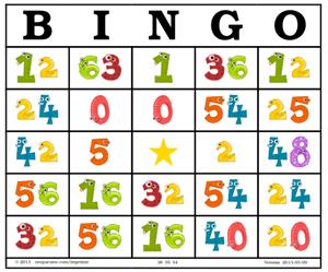 Bingo de multiplicaciones (neoparaiso.com)