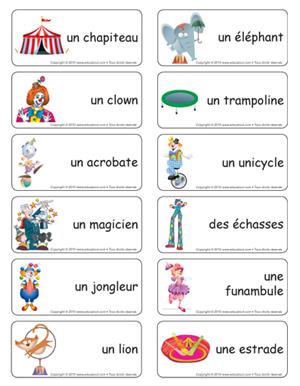 Vocabulario del circo en francés