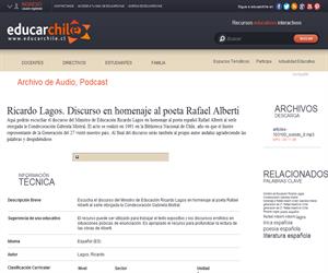 Ricardo Lagos. Discurso en homenaje al poeta Rafael Alberti (Educarchile)