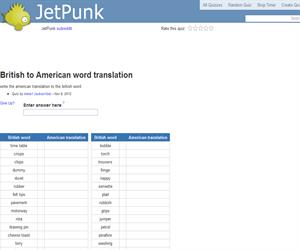 British to American word translation