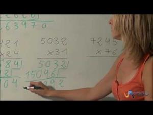 Multiplicación de números de una o dos cifras.
