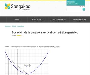 Ecuación de la parábola vertical con vértice genérico