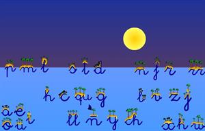 Islas y Estrellas, aprendizaje de las letras (educalandia.net)
