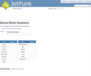 German Room Vocabulary