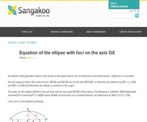 Equation of the ellipse with foci on the axis OX