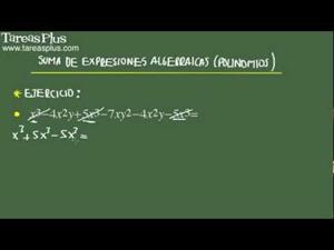 Suma de expresiones algebraicas problema 10 de 15 (Tareas Plus)