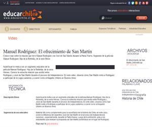 Manuel Rodríguez: El ofrecimiento de San Martín (Educarchile)