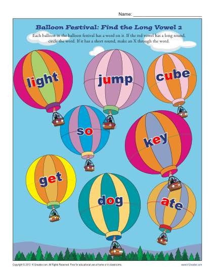 Balloon Festival: Find the Long Vowel 2