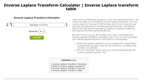 Inverse Laplace Transform Calculator