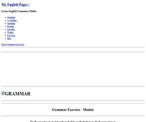 Grammar Exercise - Modals (myenglishpages)