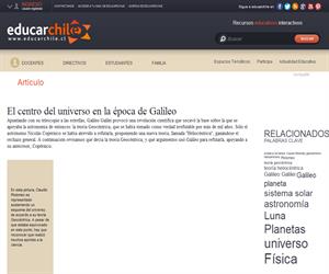 El centro del universo en la época de Galileo (Educarchile)