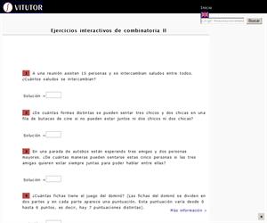 Ejercicios interactivos de combinatoria II (Vitutor)