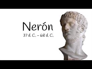 Emperador Nerón, entre Agripina, Séneca y el dios Baco