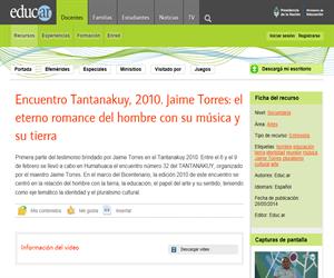 Encuentro Tantanakuy, 2010. Jaime Torres: el eterno romance del hombre con su música y su tierra