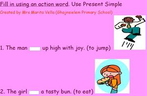Present simple with action verbs (englishexercises.org)