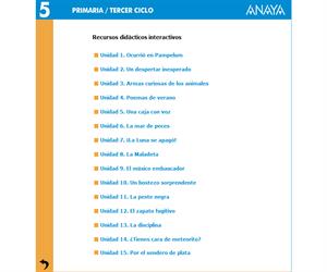 Libro digital de actividades para lengua de 5º de primaria (Anaya)
